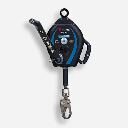 EKS-332-V 25 Metre Çelik Halatlı Kollu Geri Sarımlı Düşüş Durdurucu