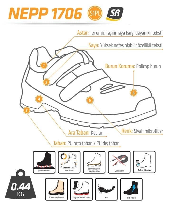 YDS NEPP 1706 S1P Ayakkabı - Görsel 6