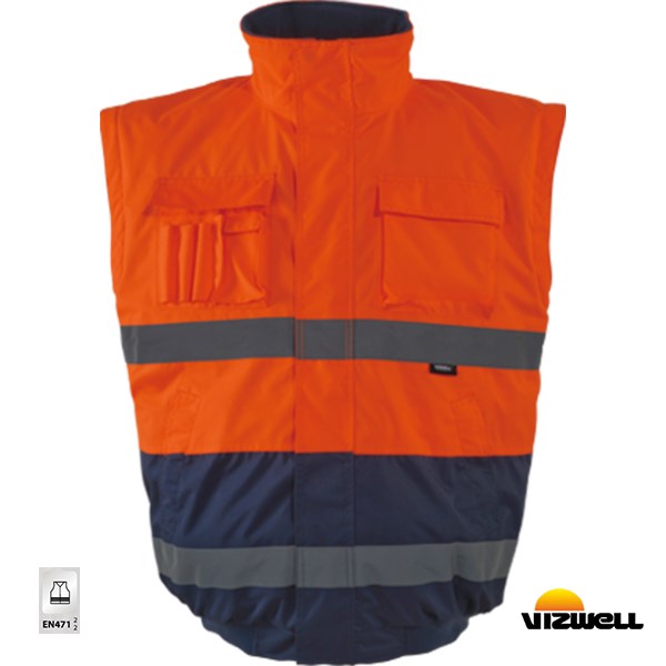 Vizwell™ VWJK60B – Kolları Çıkmalı 300D Oxford İki Renkli Pilot Mont - Görsel 4