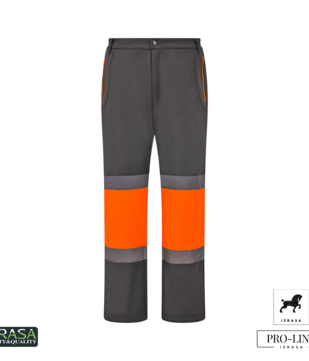 Izrasa™ SM/G – Softshell Reflektörlü Gri Pantolon Dizler Oxford