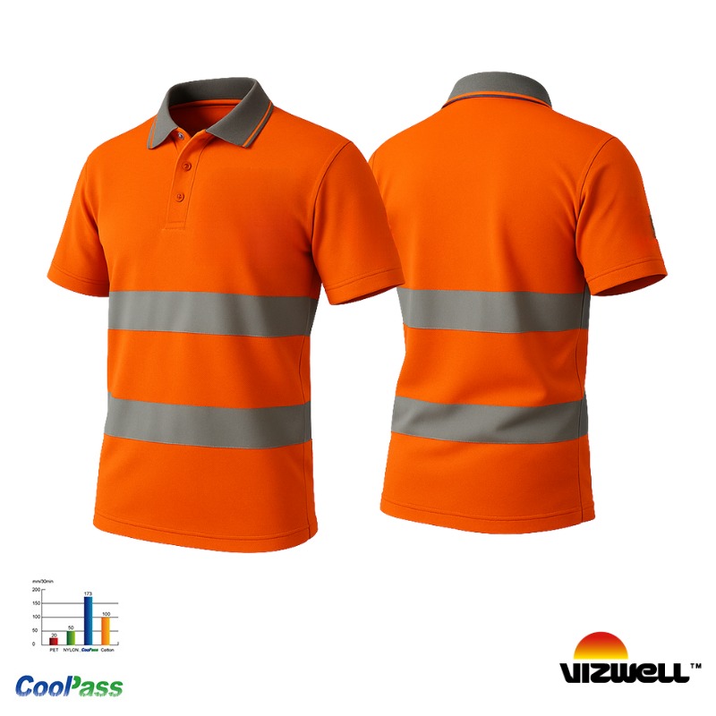 Vizwell™ VWPS01 – Reflektörlü Coolpass Kumaş Polo Yaka T-Shirt