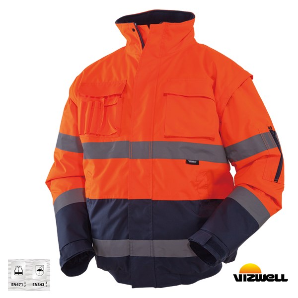 Vizwell™ VWJK60B – Kolları Çıkmalı 300D Oxford İki Renkli Pilot Mont - Görsel 2