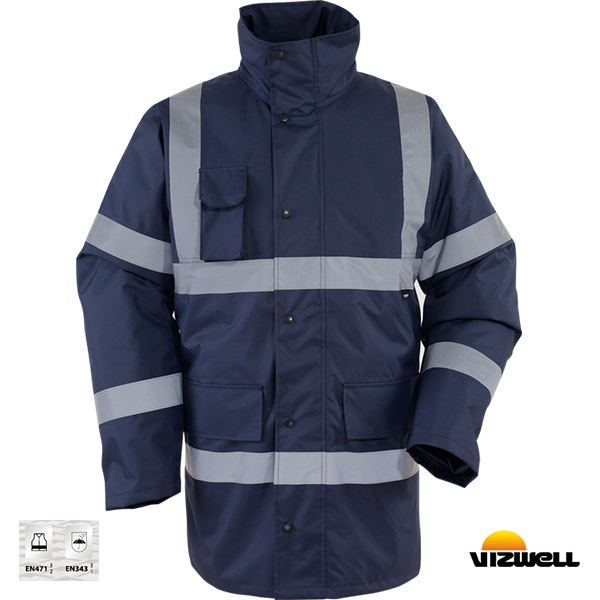 Vizwell™ VWJK01/N – Reflektörlü 300D Oxford Kapitoneli Parka
